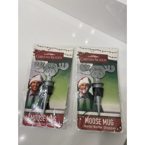 2 National Lampoons Christmas Vacation Moose Mug Metal Bottle Stoppers Stocking - Picture 3 of 3